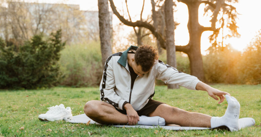 Athlete resting between workouts during exercise recovery